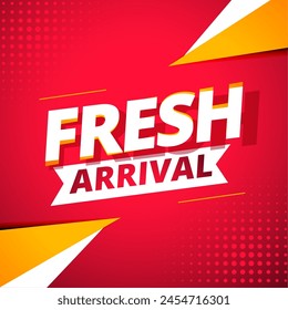 Plantilla de colección de llegada fresca llamativa con Vector de efecto semitono