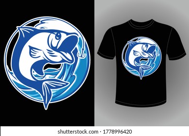 Eye Catching Funny Fishing T-shirt Design for Fisherman 