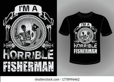 Eye Catching Funny Fishing T-shirt Design for Fisherman 