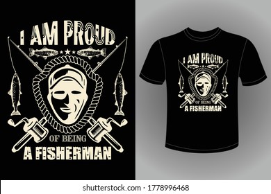 Eye Catching Funny Fishing T-shirt Design for Fisherman 
