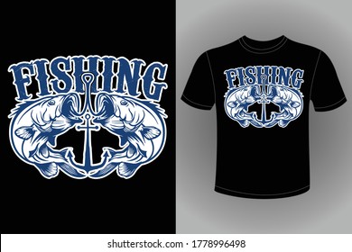 Eye Catching Funny Fishing T-shirt Design for Fisherman 