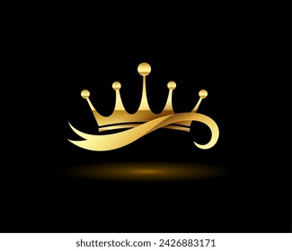 eye catching golden crown background for kingdom success vector