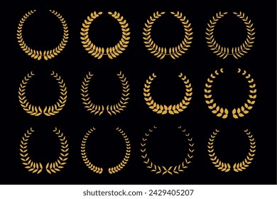 Eye Catching Golden Laurel Frame dunkler Hintergrund in Sammlung Vektor
