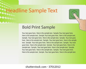 Eye catching green vector business template - open concept, replace with YOUR text