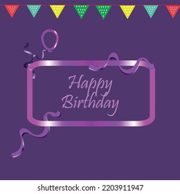 eye catching happy birthday vector banner design