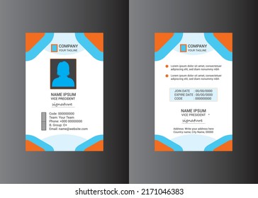 Eye catching high quality creative Identity card template design.
Fully and easy editable.
300 DPI resizable vector
Print ready with CMYK