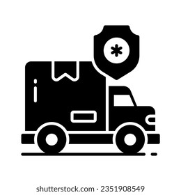 An eye catching icon of auto insurance, cargo van insurance concept vector