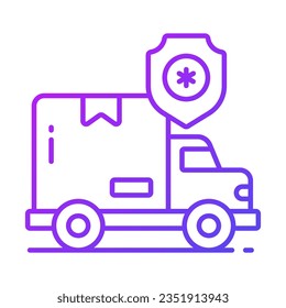 An eye catching icon of auto insurance, cargo van insurance concept vector