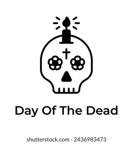 An eye catching icon of Day of the Dead in editable style, Isolated on white background
