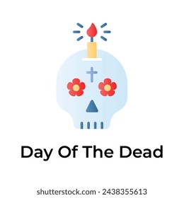 An eye catching icon of Day of the Dead in editable style, Isolated on white background