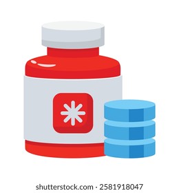 An eye catching icon of medicine bottle in modern design style