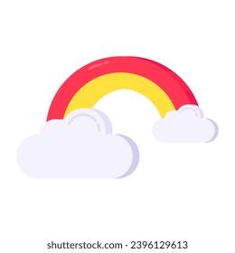 An eye catching icon of rainbow, flat style 

