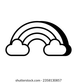 An eye catching icon of rainbow, linear style 