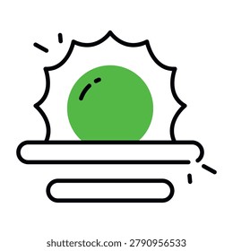 An eye catching icon of sunrise in flat design 