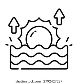 An eye catching icon of sunrise in linear design 
