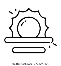 An eye catching icon of sunrise in linear design 