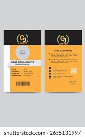 Design de cartão de identificação atraente