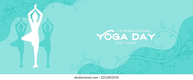eye catching international yoga day poster with exercise posture vector