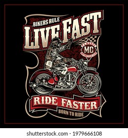 eye catching LIVE FAST DIE LAST design