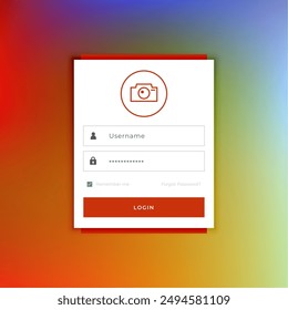 eye catching login form theme template for social profile vector