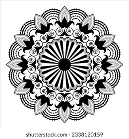 Eye catching  and looks great mandala design in black and white