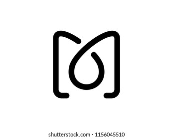 Eye Catching and Memorable illustration design letter M combine with drop water.