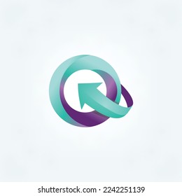 eye catching minimal vector logo, circle, arrow