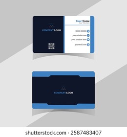 Eye Catching modern business card design, Creative modern clean corporate double side business card template or personal visiting card, vector illustration, professional simple identity card.