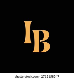 Un diseño de monograma llamativo con letras I y B entrelazadas en un estilo vintage ideal para la identidad y el logotipo de la marca de lujo