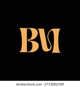 Un diseño de monograma llamativo con letras B y M entrelazadas en un estilo vintage ideal para la identidad y el logotipo de la marca de lujo