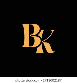 An eye catching monogram design with B and K letters intertwined in a vintage style great for luxury brand identity and logo