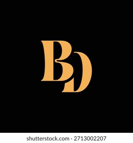 An eye catching monogram design with B and D letters intertwined in a vintage style great for luxury brand identity and logo