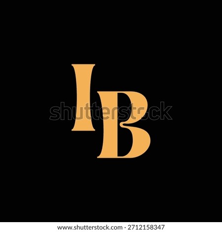 An eye catching monogram design with I and B letters intertwined in a vintage style great for luxury brand identity and logo