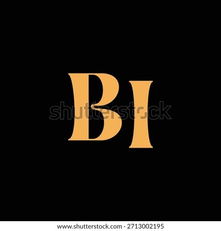 An eye catching monogram design with B and I letters intertwined in a vintage style great for luxury brand identity and logo