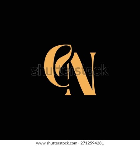 An eye catching monogram design with C and N letters intertwined in a vintage style great for luxury brand identity and logo
