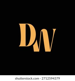Un diseño de monograma llamativo con letras D y W entrelazadas en un estilo vintage ideal para la identidad y el logotipo de la marca de lujo