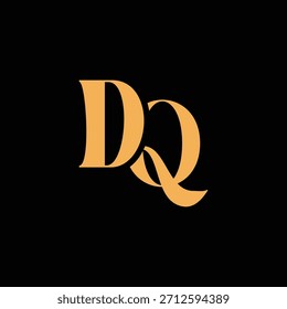 Un diseño de monograma llamativo con letras D y Q entrelazadas en un estilo vintage ideal para la identidad y el logotipo de la marca de lujo