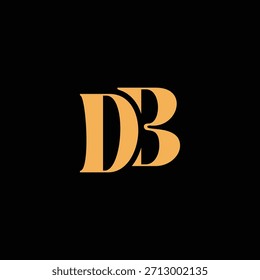 Ein auffälliges Monogramm-Design mit D- und B-Buchstaben in einem Vintage-Stil verflochten, ideal für Luxus-Markenidentität und Logo