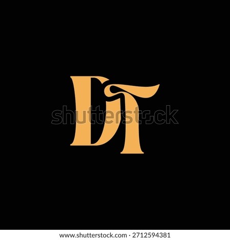 An eye catching monogram design with D and T letters intertwined in a vintage style great for luxury brand identity and logo