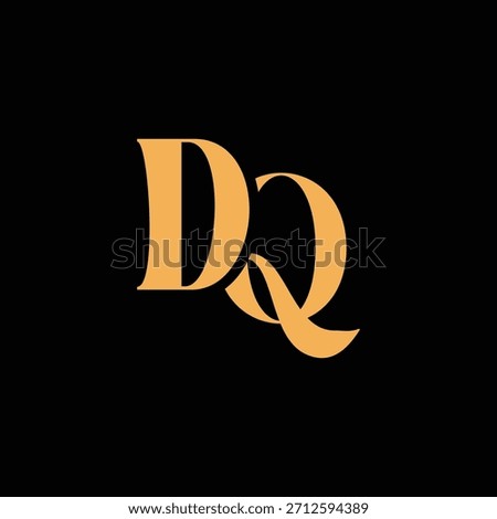 An eye catching monogram design with D and Q letters intertwined in a vintage style great for luxury brand identity and logo