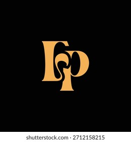 An eye catching monogram design with F and P letters intertwined in a vintage style great for luxury brand identity and logo