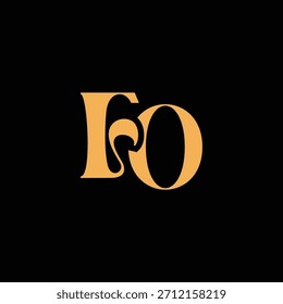 An eye catching monogram design with F and O letters intertwined in a vintage style great for luxury brand identity and logo