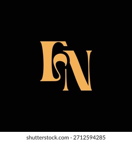 An eye catching monogram design with F and N letters intertwined in a vintage style great for luxury brand identity and logo