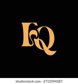 Un diseño de monograma llamativo con letras F y Q entrelazadas en un estilo vintage ideal para la identidad y el logotipo de la marca de lujo