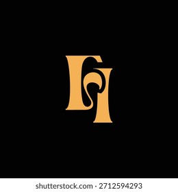 An eye catching monogram design with F and I letters intertwined in a vintage style great for luxury brand identity and logo