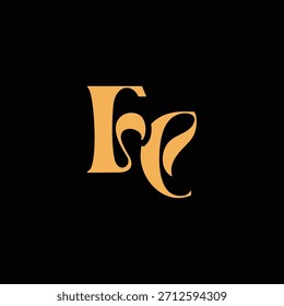 An eye catching monogram design with F and C letters intertwined in a vintage style great for luxury brand identity and logo