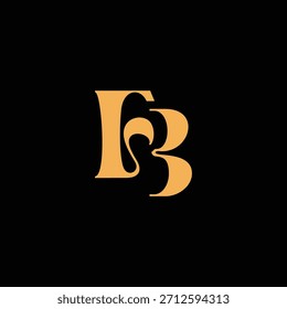 Un diseño de monograma llamativo con letras F y B entrelazadas en un estilo vintage ideal para la identidad y el logotipo de la marca de lujo