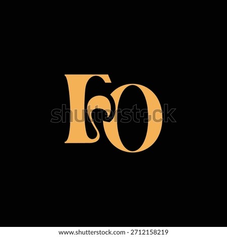 An eye catching monogram design with F and O letters intertwined in a vintage style great for luxury brand identity and logo