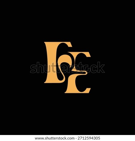 An eye catching monogram design with F and E letters intertwined in a vintage style great for luxury brand identity and logo
