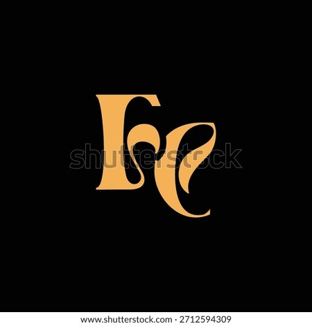 An eye catching monogram design with F and C letters intertwined in a vintage style great for luxury brand identity and logo